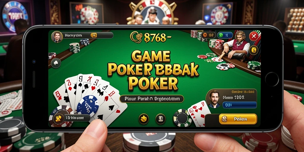 Tangkapan layar dari permainan Poker yang mendebarkan di 8768.