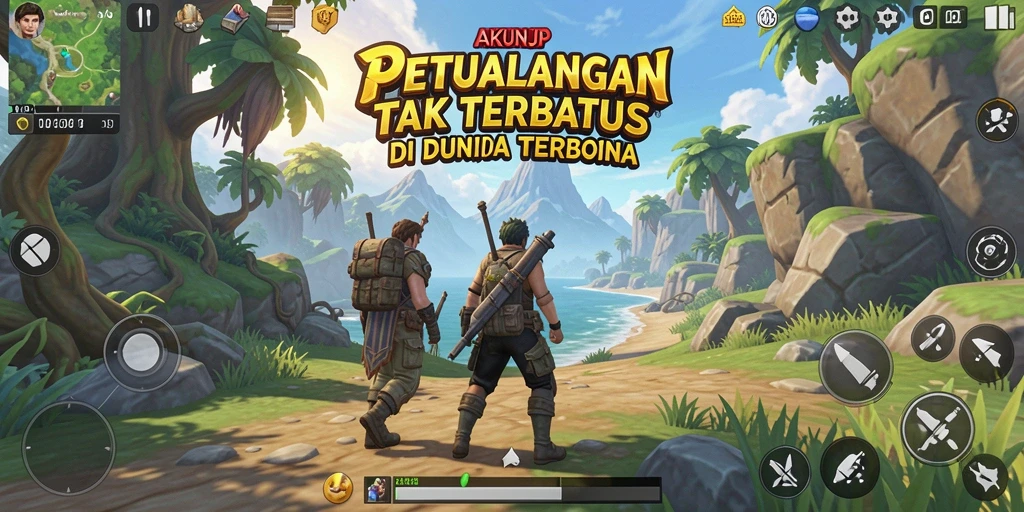 Tampilan gameplay AKUNJP di dunia Open World yang luas.