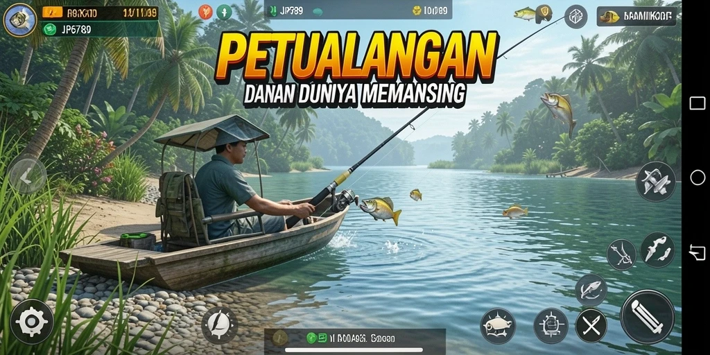 Screeshot gameplay JP6789 menampilkan aksi memancing yang seru dan mengasyikkan.