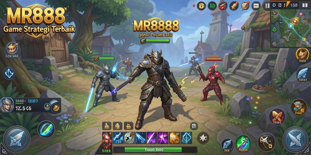 Screenshot gameplay MR888 menampilkan aksi seru dalam membangun kerajaan.