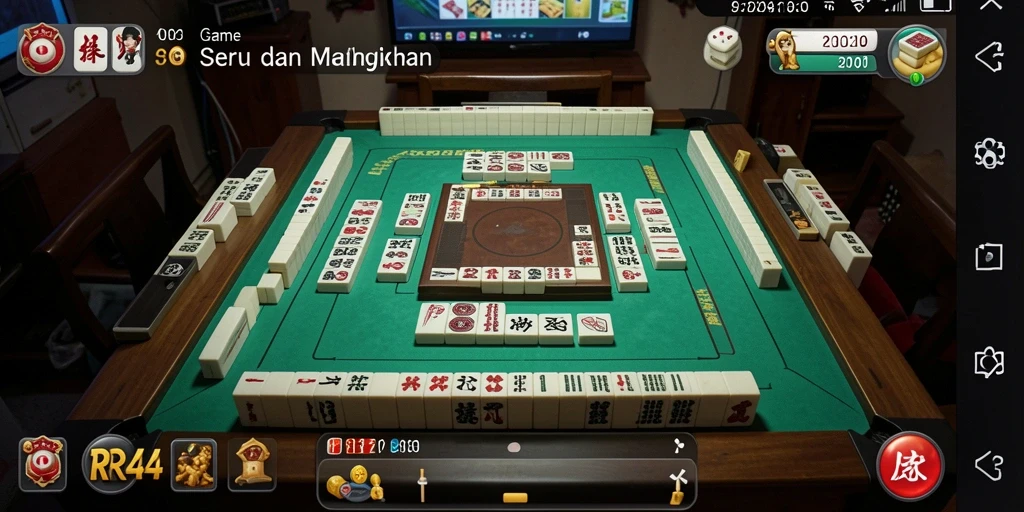 Tampilan screenshot gameplay RR44 dalam permainan Mahjong.