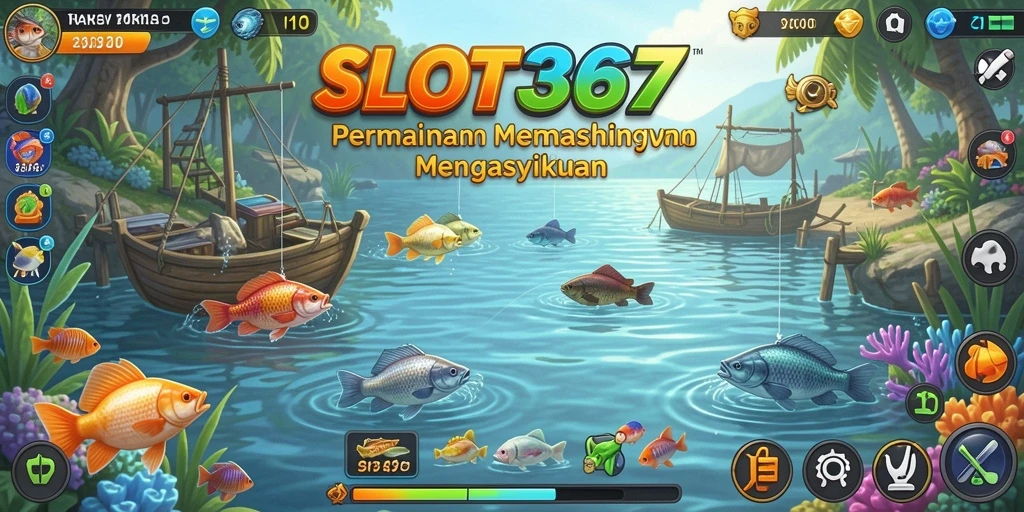 Gameplay SLOT367 menunjukkan momen seru saat menangkap ikan.